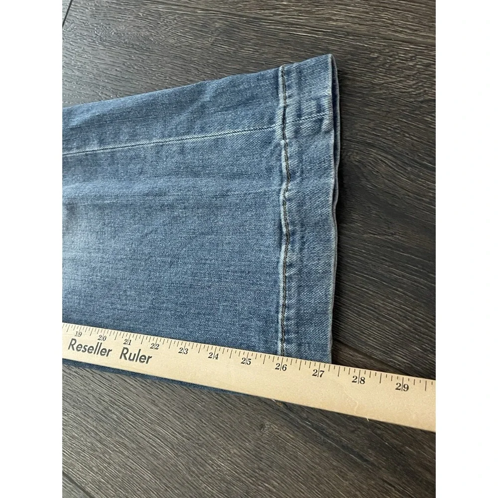 7 For All Mankind Jeans Womens 28 Medium Wash Cropped Alexa Embroidered Flowers - Picture 7 of 16